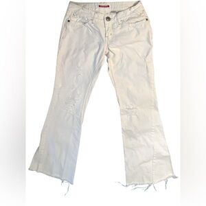 Vintage Y2K UNIONBAY Flare‎ Wide Leg White Jeans Size 9 True Vintage Boho Hippie